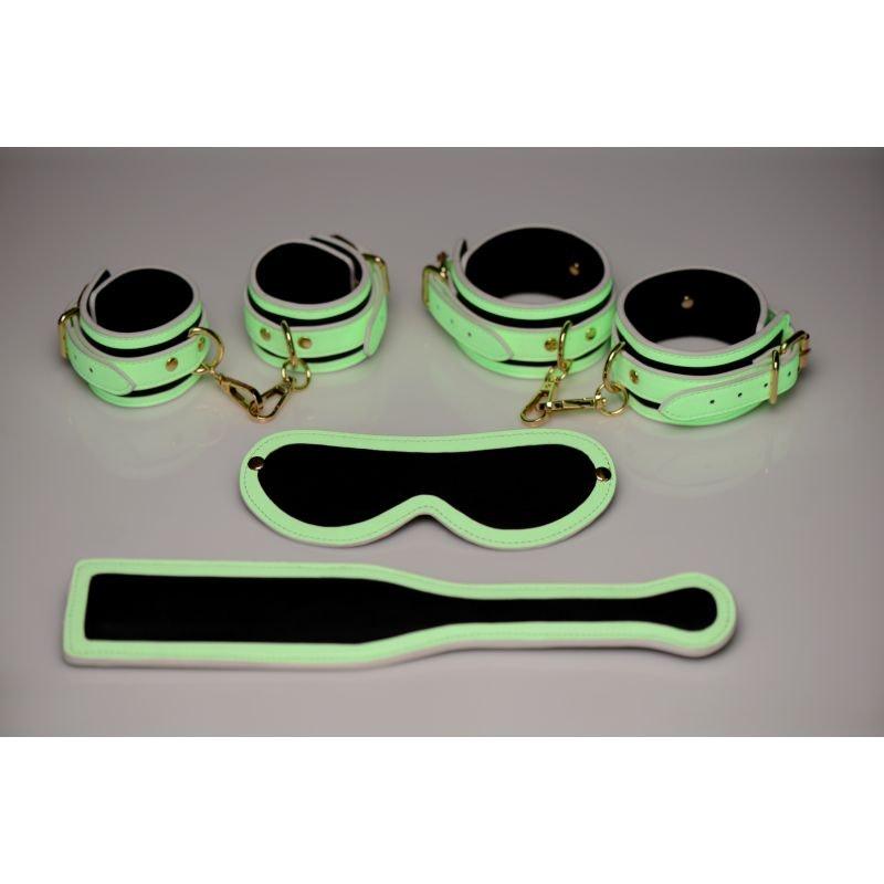 Kink In the Dark Glowing Bondage Set Fluro Green - Naughty by Nature Adult Store