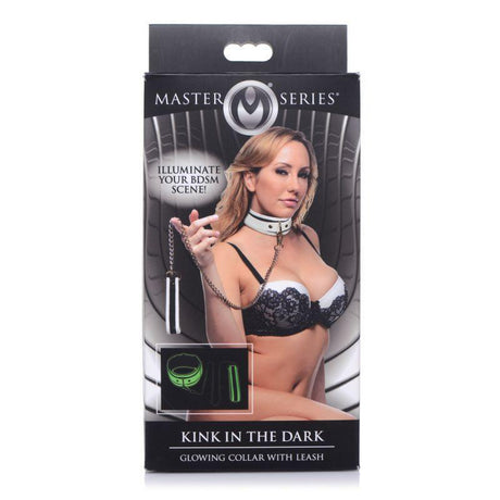 Kink in the Dark Glowing Collar and Lead Fluro Green - Naughty by Nature Adult Store