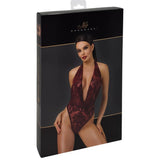 Kink Royal Draped Plunge Bodysuit Red - Lingerie
