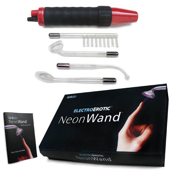 KinkLab Neon Wand Electrosex Kit - Red E - Stim Kit - 5 Piece Set - E - STIM TOYS