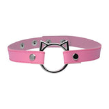 Kinky Kitty Ring Slim Choker Pink - Adult Toys