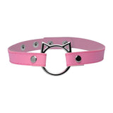 Kinky Kitty Ring Slim Choker Pink - Adult Toys