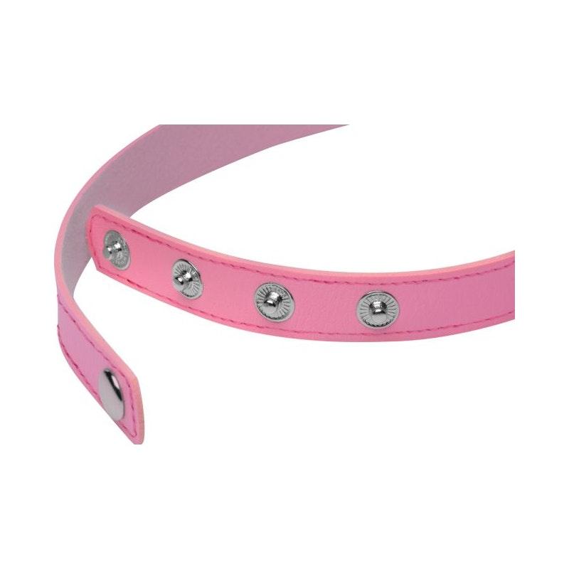 Kinky Kitty Ring Slim Choker Pink - Adult Toys