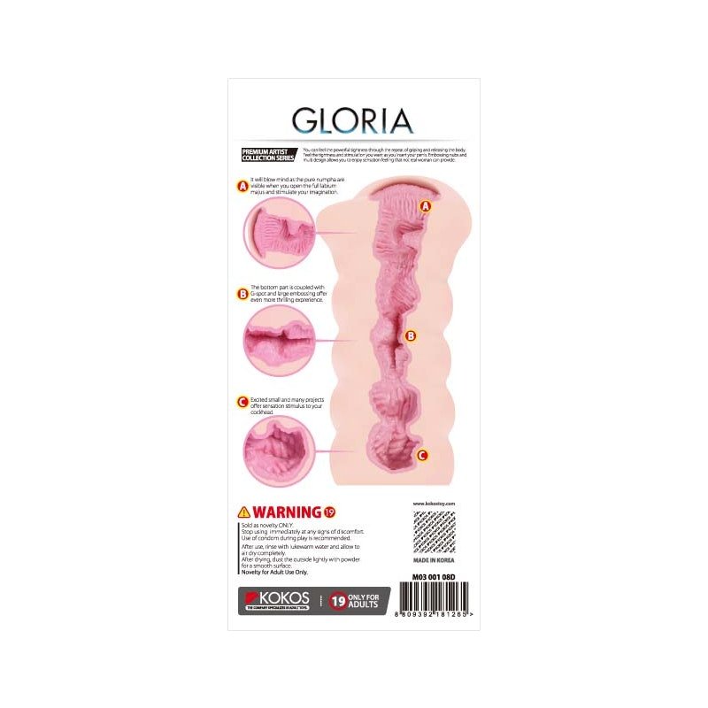Kokos Gloria Male Masturbator – Realistic Double Layer TPR Sleeve - Adult Toys