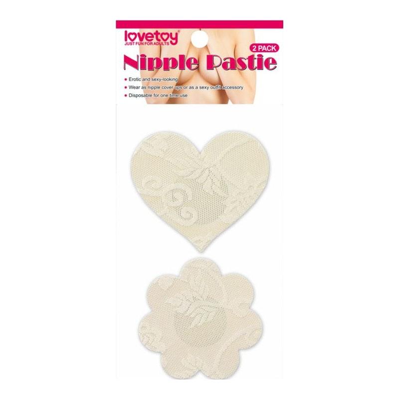 Lace Heart and Flower Nipple Pasties Twin Pk - Adult Toys