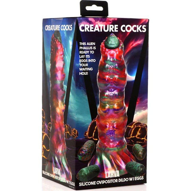 Larva Silicone Ovipositor Dildo w/ Eggs - Adult Toys