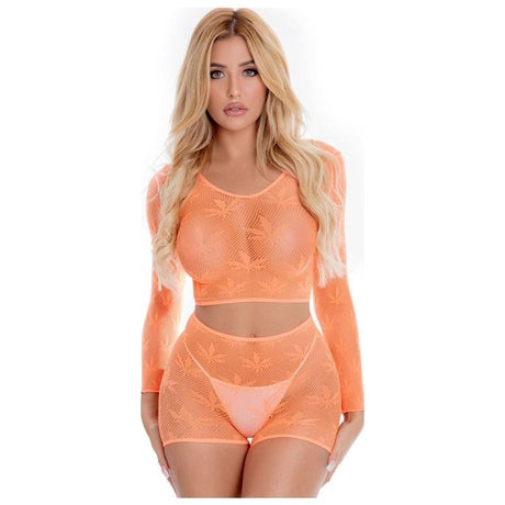 Leaf It To Me Short Set Orange - Lingerie