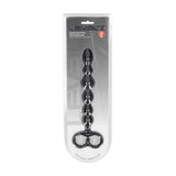 Levelz Beaded Silicone Anal Probe With Double Loop Black 24.5cm - ANAL TOYS