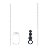 LEVELZ Beaded Silicone Anal Probe With Loop Black 15.3cm - ANAL TOYS