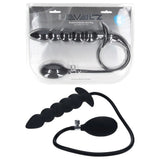 LEVELZ Premium Beaded Inflatable Anal Plug Black Butt Plug - ANAL TOYS