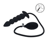 LEVELZ Premium Beaded Inflatable Anal Plug Black Butt Plug - ANAL TOYS