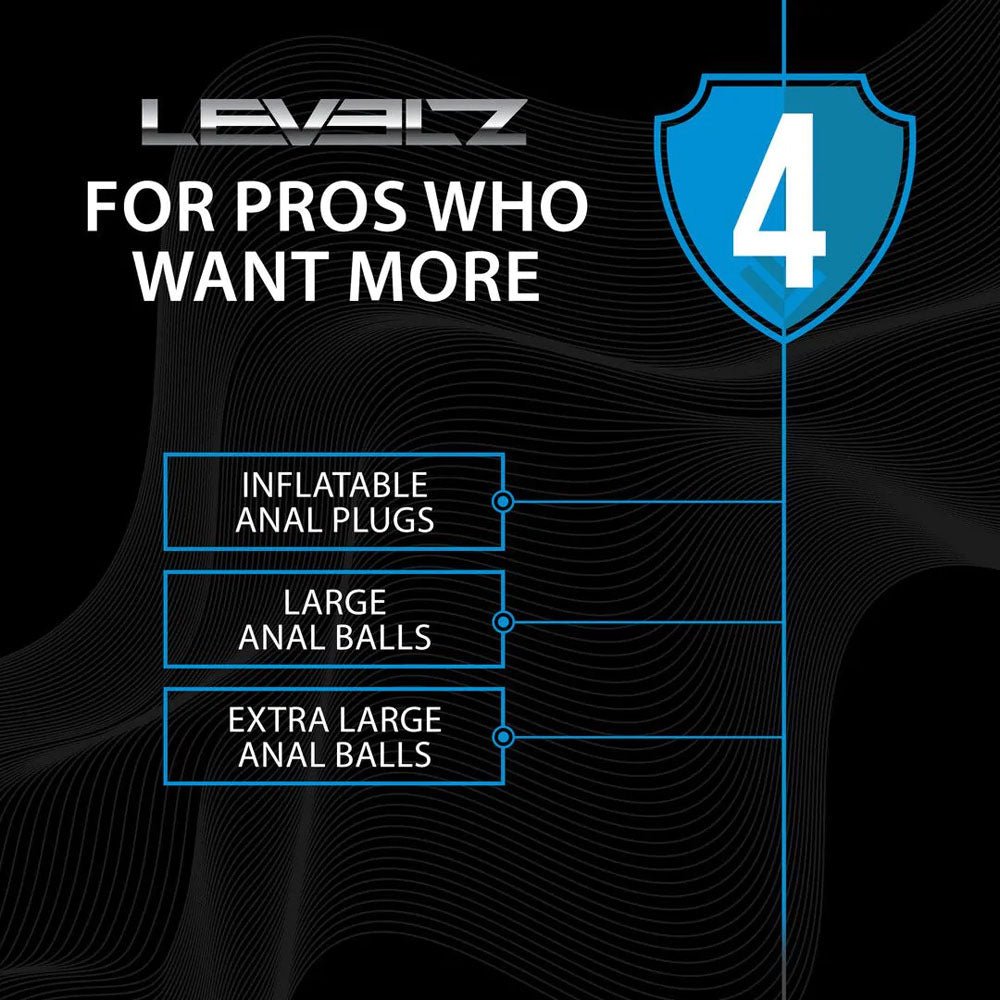 LEVELZ Premium Beaded Inflatable Anal Plug Black Butt Plug - ANAL TOYS