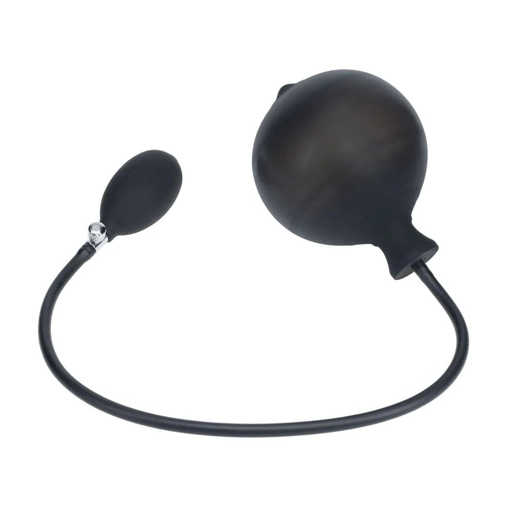 LEVELZ Ribbed Inflatable Anal Plug Black for Adjustable Size - ANAL TOYS