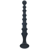 Levelz Ribbed Silicone Flared Anal Probe Black 26.7cm - ANAL TOYS