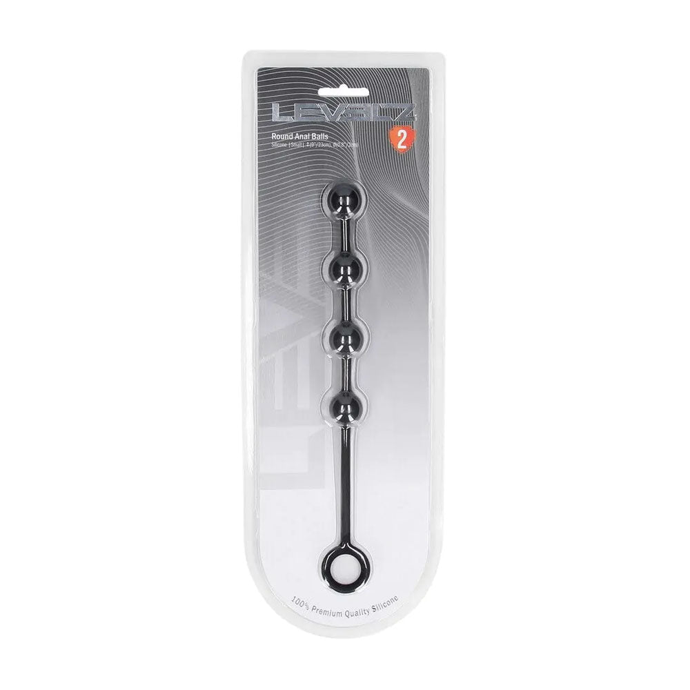 Levelz Round Silicone Anal Balls Medium Black 20mm - ANAL TOYS
