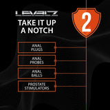 LEVELZ Silicone Anal Plug With Loop Large Black Butt Plug - ANAL TOYS