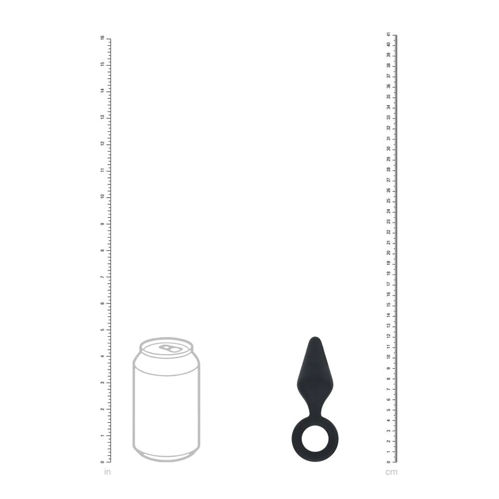 Levelz Silicone Anal Plug With Loop Small Black Butt Plug - ANAL TOYS