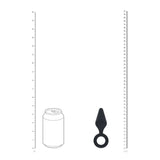 Levelz Silicone Anal Plug With Loop Small Black Butt Plug - ANAL TOYS