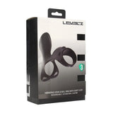 Levelz Vibrating Cock Ring With Shaft Loop Black - COCK RINGS