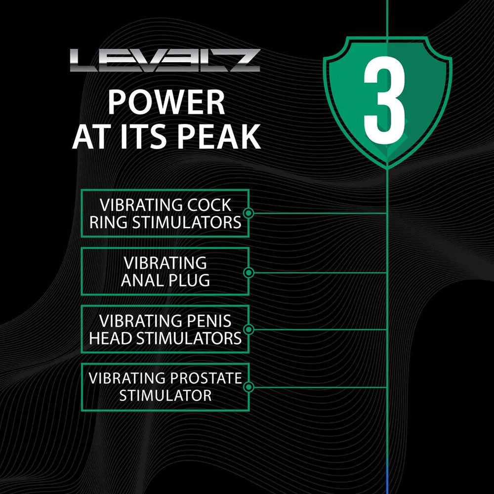 LEVELZ Vibrating Rotating Anal Plug Black 10.7cm - ANAL TOYS