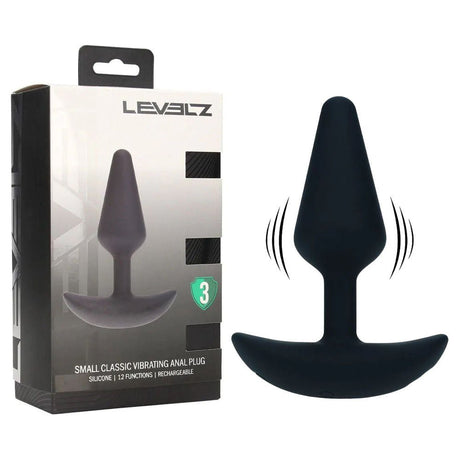 Levelz Vibrating Silicone Anal Plug Small Black Butt Plug - ANAL TOYS