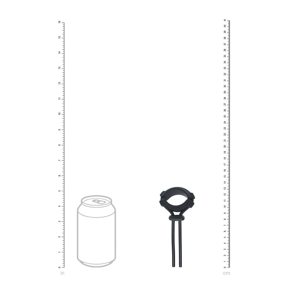 Levelz Wide Detachable Lasso Cock Ring Black Adjustable - COCK RINGS