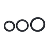 LEVELZ Wide O Silicone Cock Ring Set Of Three S,M,L Black - COCK RINGS
