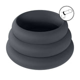 LEVELZ Wide O Silicone Cock Ring Set Of Three S,M,L Black - COCK RINGS