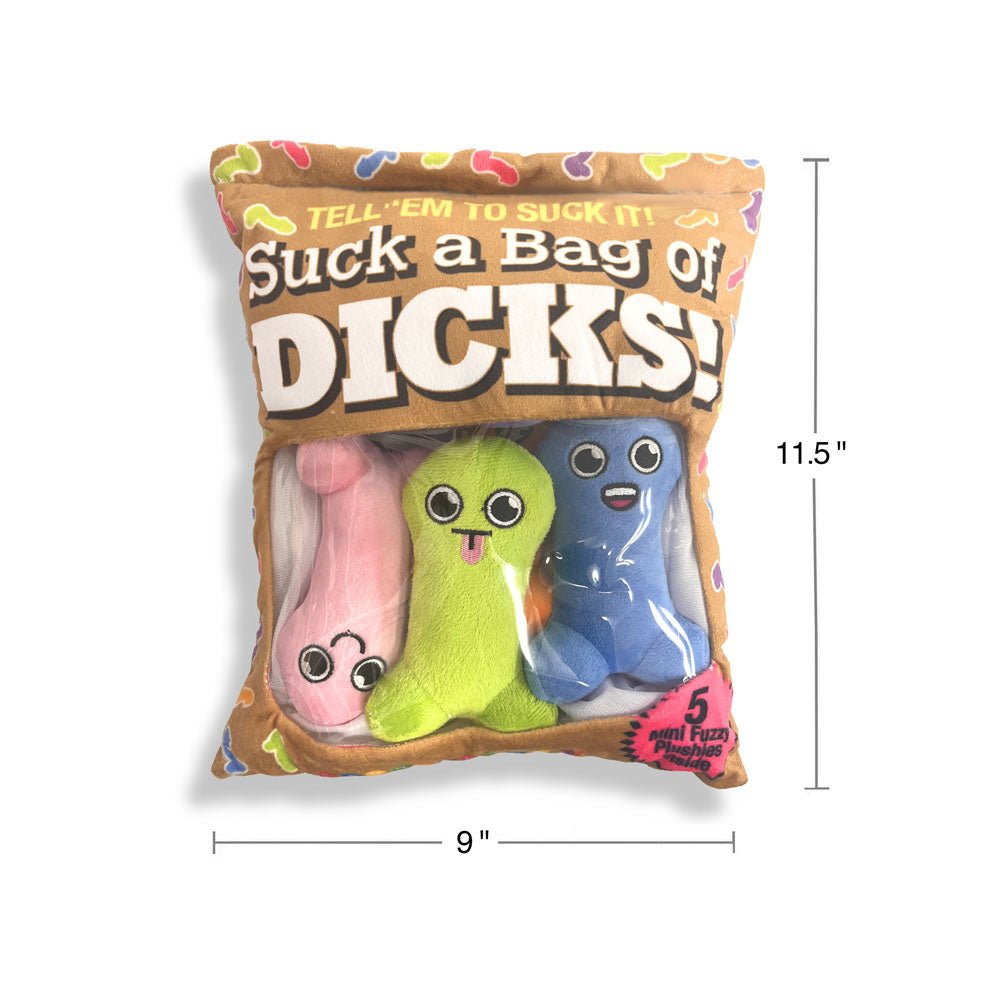 Little Genie Suck A Bag Of Dicks Plushy Pillows – Set of 5 Mini Fuzzy Toys - NOVELTIES