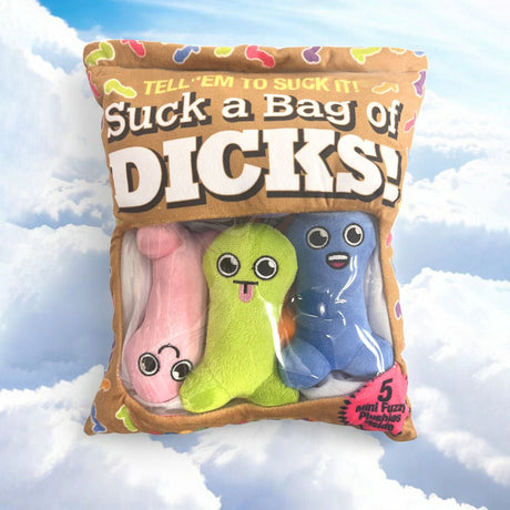 Little Genie Suck A Bag Of Dicks Plushy Pillows – Set of 5 Mini Fuzzy Toys - NOVELTIES