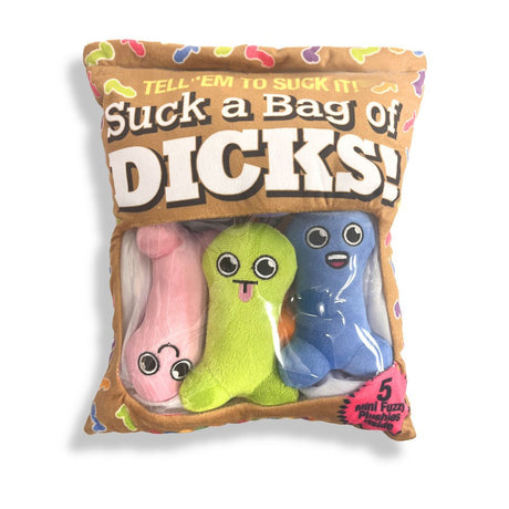 Little Genie Suck A Bag Of Dicks Plushy Pillows – Set of 5 Mini Fuzzy Toys - NOVELTIES