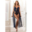 Long Dress Strappy Teddy Blue Opal - Naughty by Nature Adult Store