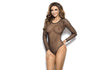 Long Sleeve Mesh Bodysuit Black - Naughty by Nature Adult Store