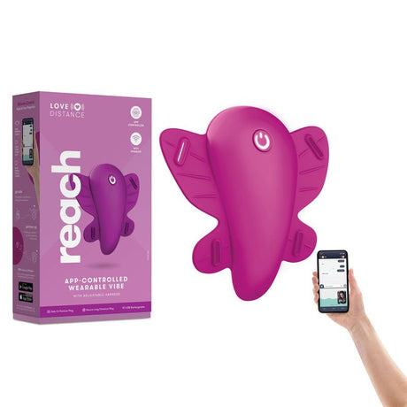 Love Distance REACH - Rose Rechargeable Strap - On Stimulator with App Control - STIMULATORS