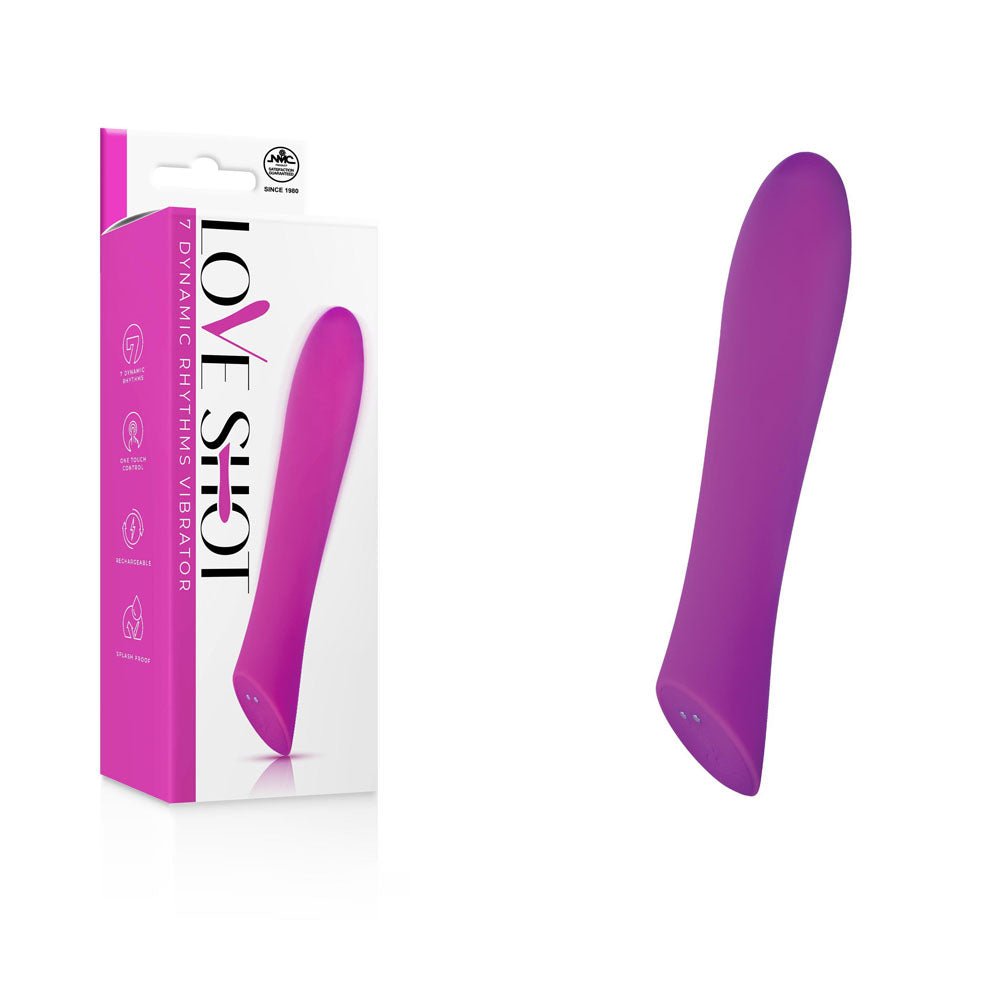 Love Shot - Purple 17.8 cm USB Rechargeable Vibrator - VIBRATORS