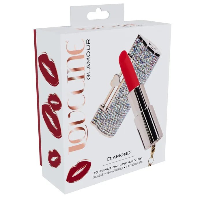 Loveline Diamond Red Lipstick Vibrator USB Rechargeable 8.3cm - VIBRATORS