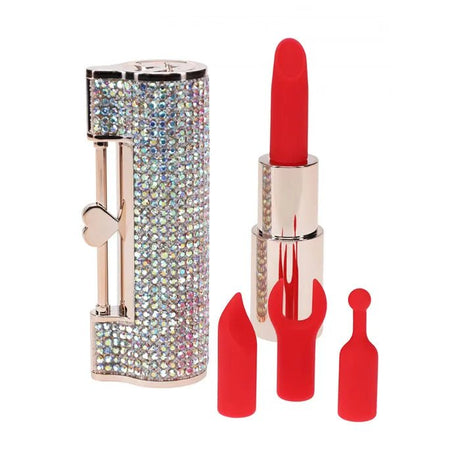Loveline Diamond Red Lipstick Vibrator USB Rechargeable 8.3cm - VIBRATORS
