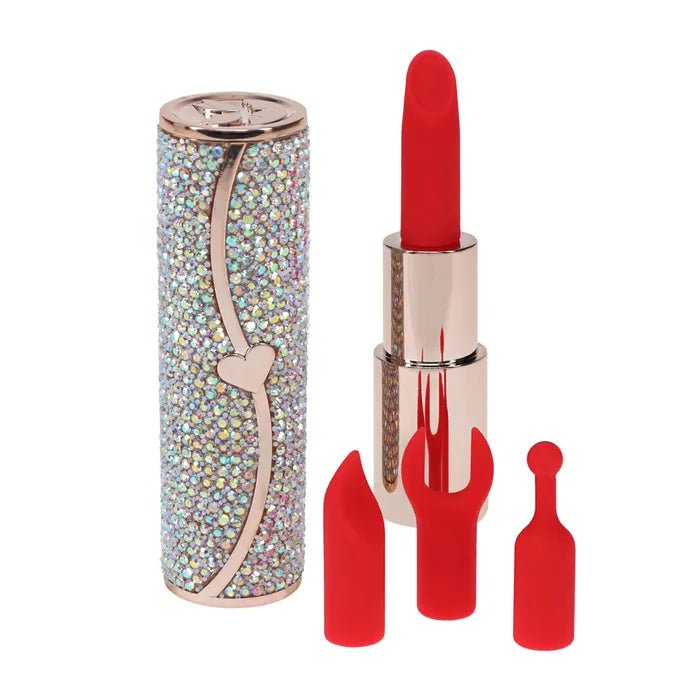 Loveline Sparkle Red USB Rechargeable Lipstick Vibrator 8.3cm - VIBRATORS