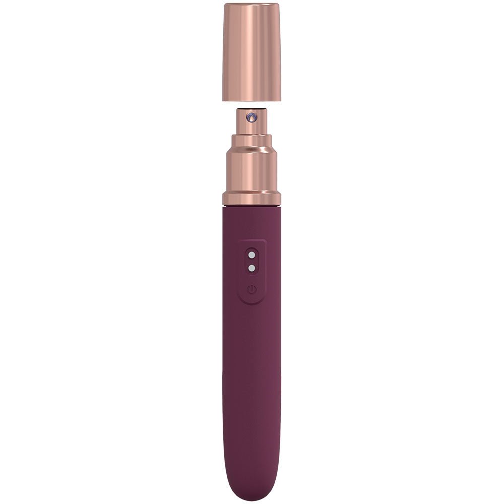 LOVELINE The Traveler - Burgundy Vibrator with Lube Applicator - VIBRATORS