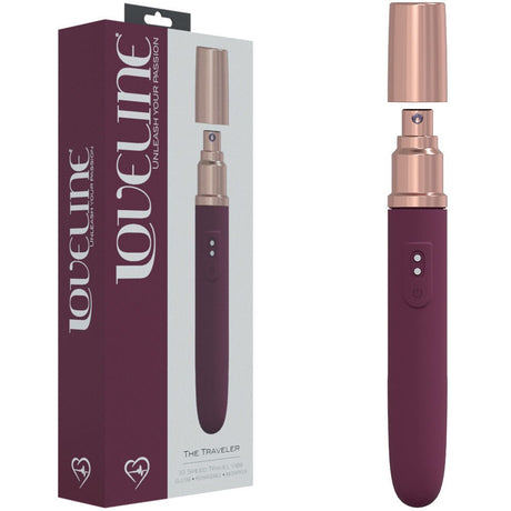 LOVELINE The Traveler - Burgundy Vibrator with Lube Applicator - VIBRATORS