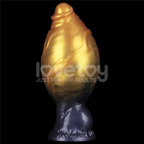Lovetoy Aerosx 7.5 Inch Dual Density Inflatable Dildo - Gold/Blue - DONGS