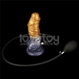 Lovetoy Aerosx 7.5 Inch Dual Density Inflatable Dildo - Gold/Blue - DONGS