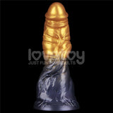 Lovetoy Aerosx 7.5 Inch Dual Density Inflatable Dildo - Gold/Blue - DONGS