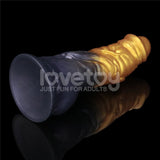 Lovetoy Aerosx 7.5 Inch Dual Density Inflatable Dildo - Gold/Blue - DONGS