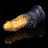 Lovetoy Aerosx 7.5 Inch Dual Density Inflatable Dildo - Gold/Blue - DONGS
