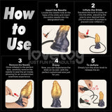 Lovetoy Aerosx 7.5 Inch Dual Density Inflatable Dildo - Gold/Blue - DONGS