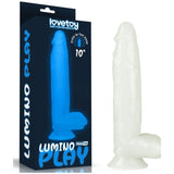 Lovetoy Lumino Glow in the Dark Realistic Dildo with Suction Base - 10" - Adult Toys