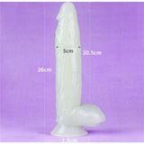 Lovetoy Lumino Glow in the Dark Realistic Dildo with Suction Base - 10" - Adult Toys