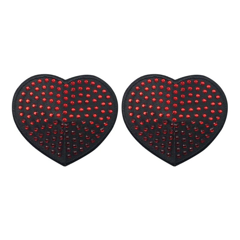 Lovetoy Red Diamond Heart Nipple Pasties – Reusable Adhesive Covers - Adult Toys