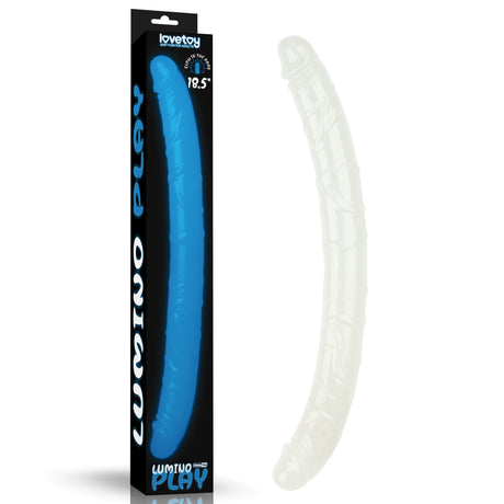 Lumino Play 18.5'' Double Dildo - Glow in the Dark Blue 47 cm Double Dong - DONGS